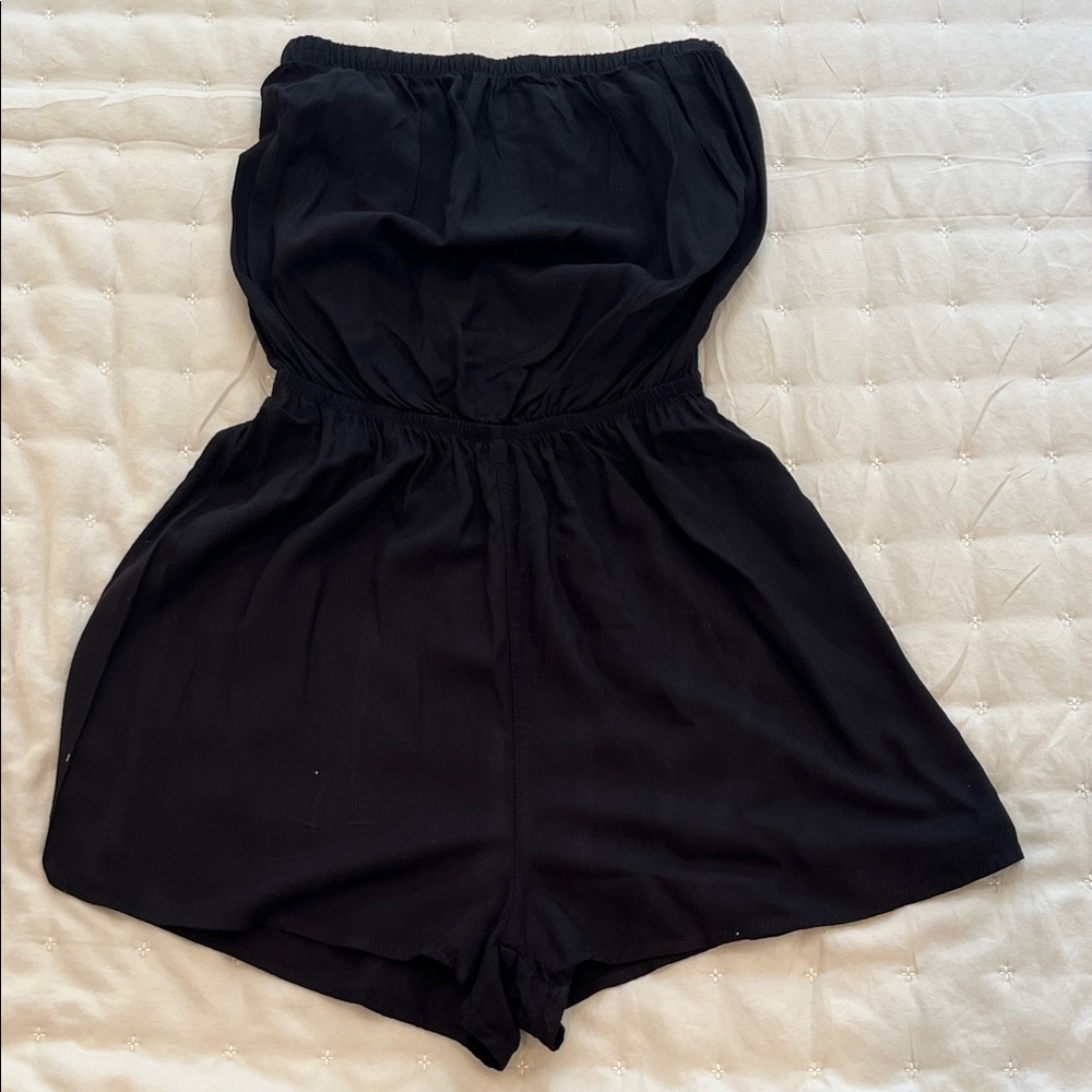 H&M Charcoal Strapless Jumpsuit